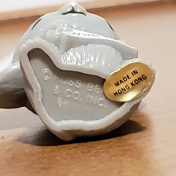 Grey Mouse 'With Love' Figurine Russ Berrie Vintage - Picture 6 of 6